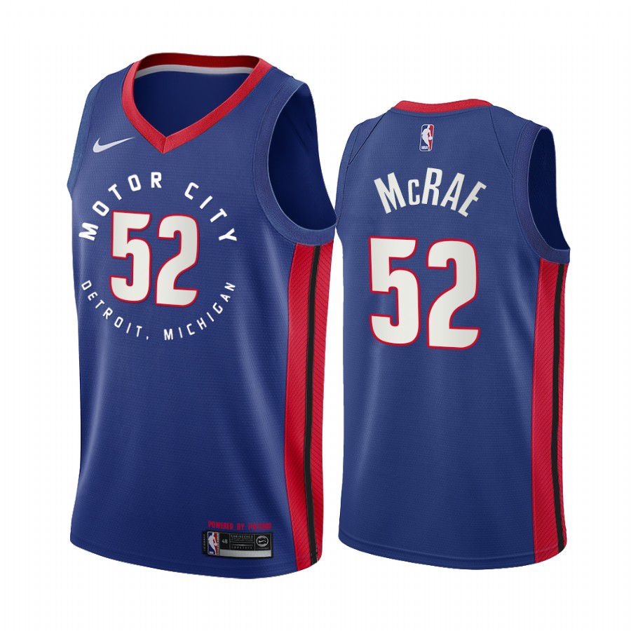 Men Detroit Pistons #52 jordan mcrae navy motor city edition 2020 nba jersey->detroit pistons->NBA Jersey